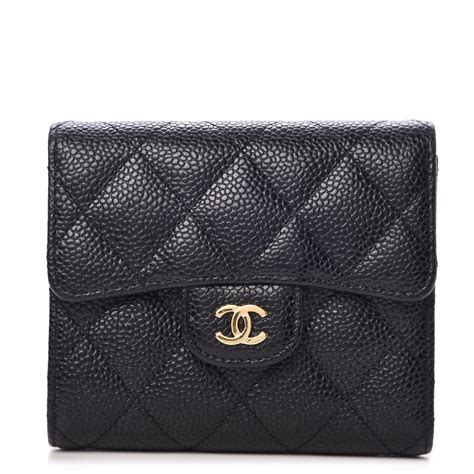 chanel bifold wallet caviar black|Classic small flap wallet .